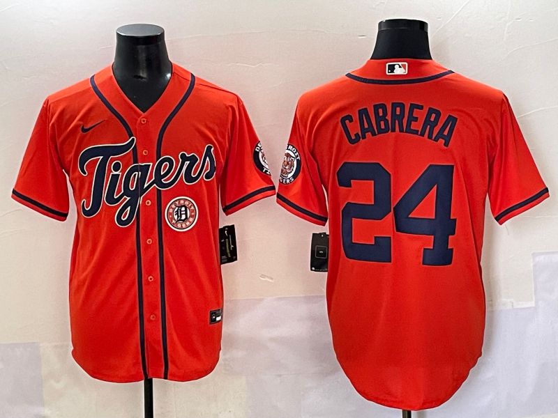 Men 2025 Detroit Tigers #24 Cabrera Orange Game Nike MLB Jersey style 6->detroit tigers->MLB Jersey